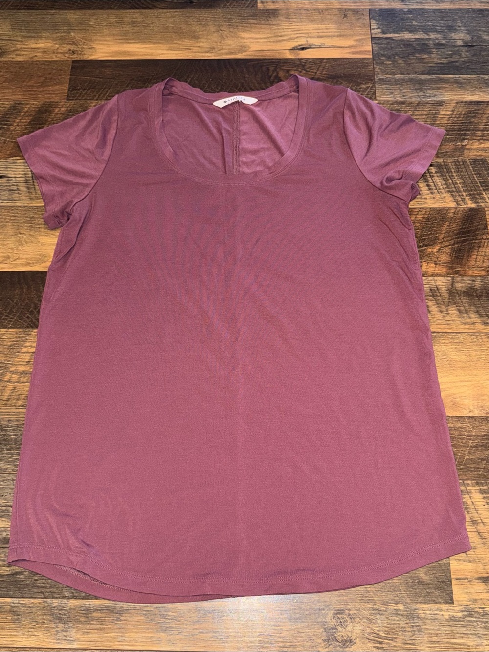 Athleta Short Sleeve Scoop Neck Tee - Mauve Plum